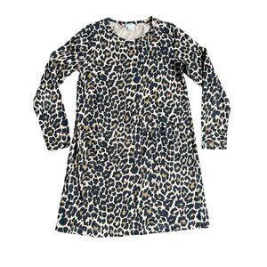 Crewcuts Dress Girls 12 Leopard Print Lightweight Long‎ Sleeve Pockets